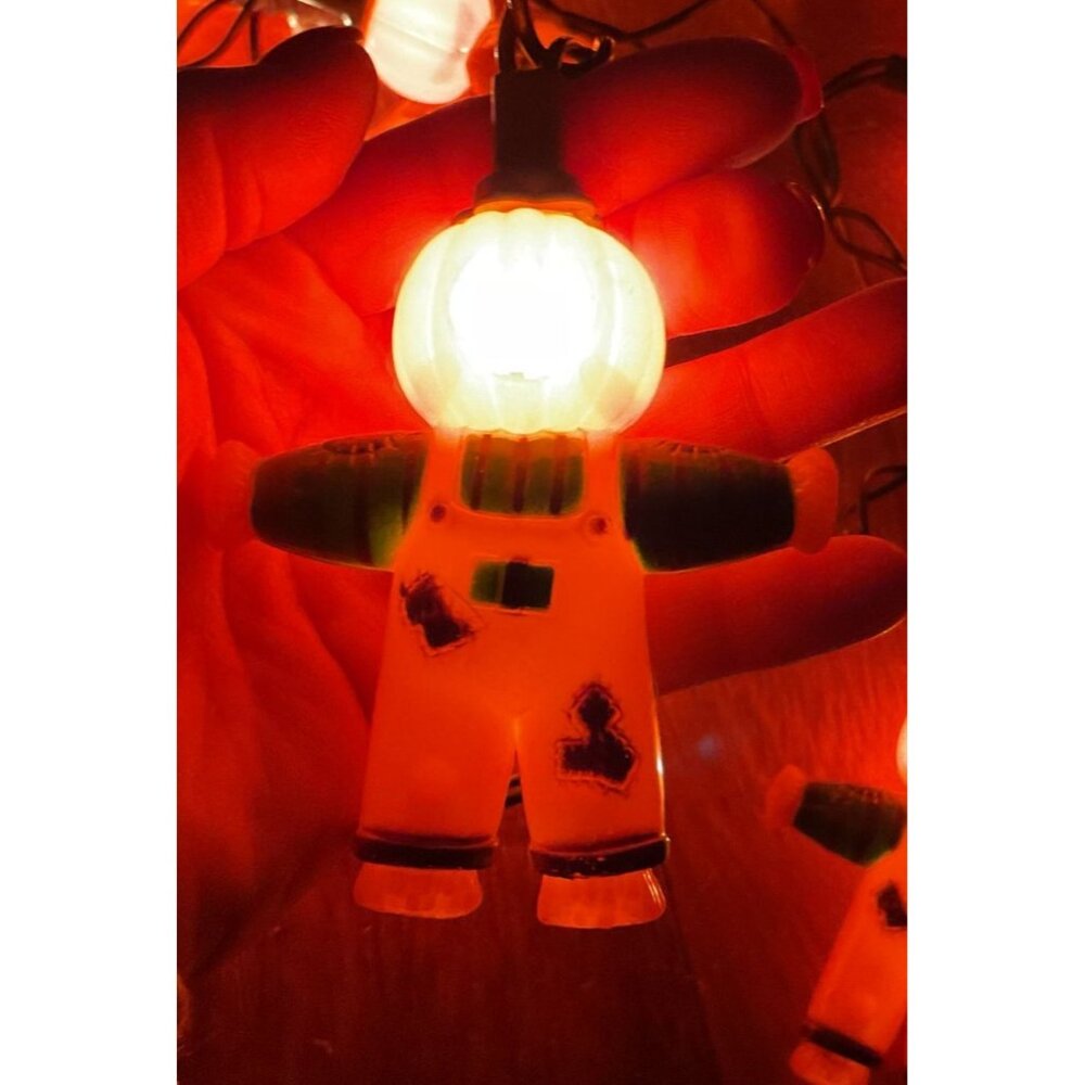 VTG 2 Sets Jack O' Lantern Scarecrow Halloween String Lights 120" 2 extra Jacks